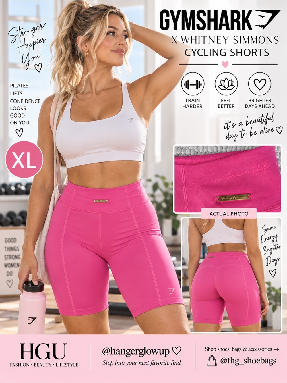 Gymshark x Whitney Simmons Cycling Shorts Coral Pink XL